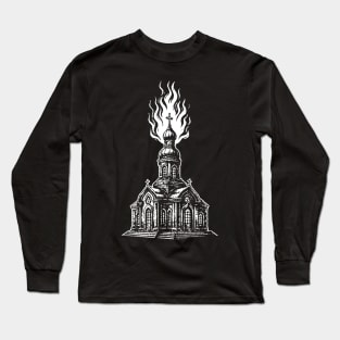 FLAMING CHURCH Long Sleeve T-Shirt